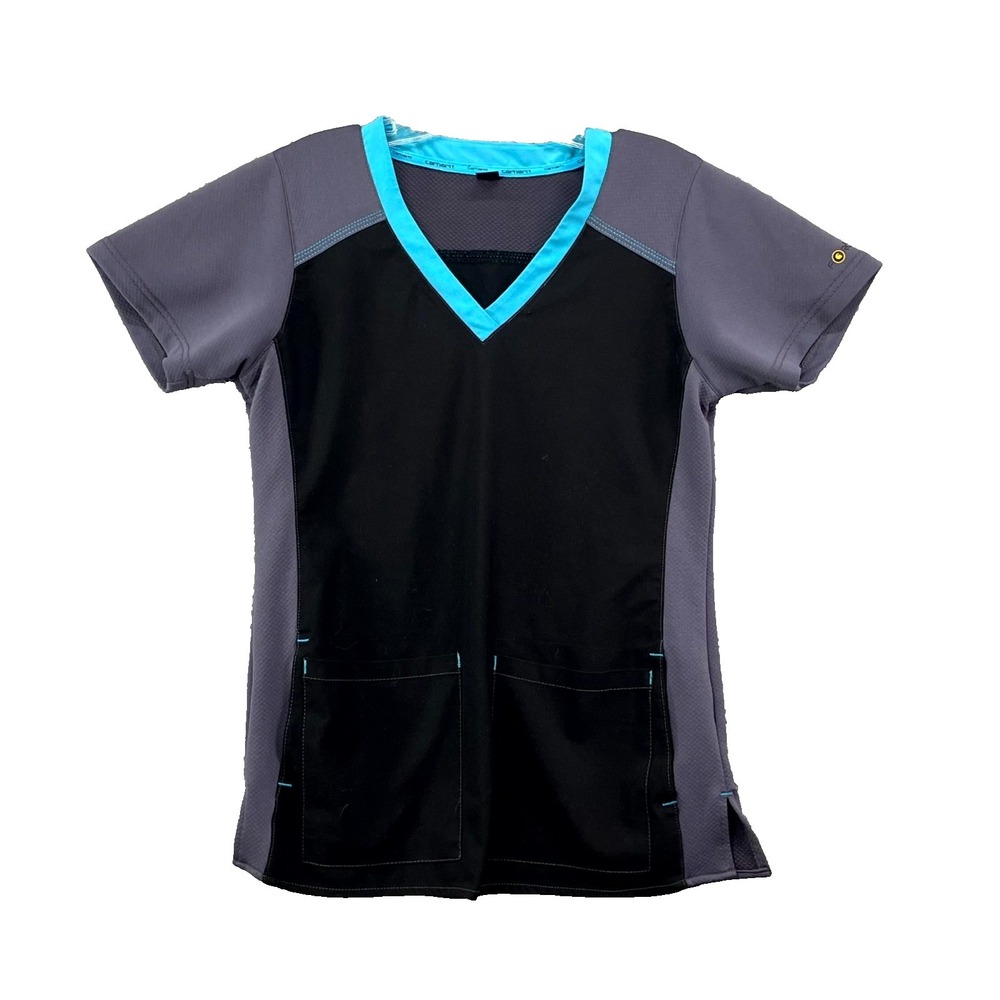 Carhartt Cross-Flex V-Neck Top Womens Small Professional Nursing Utility Medical